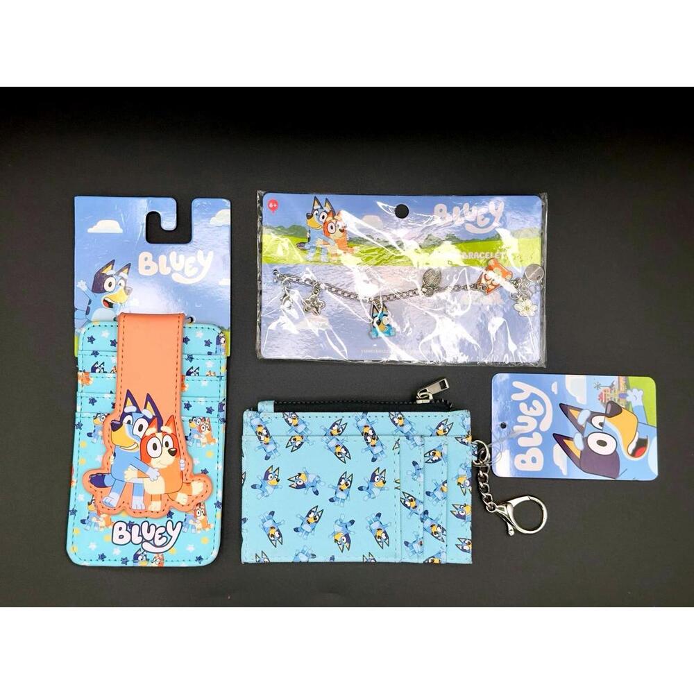 Bluey Themed Cute Wallet Necklace and Card Holder Set